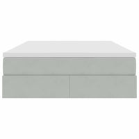 Letto con contenitore e materasso Grigio chiaro 140 x 200 cm
