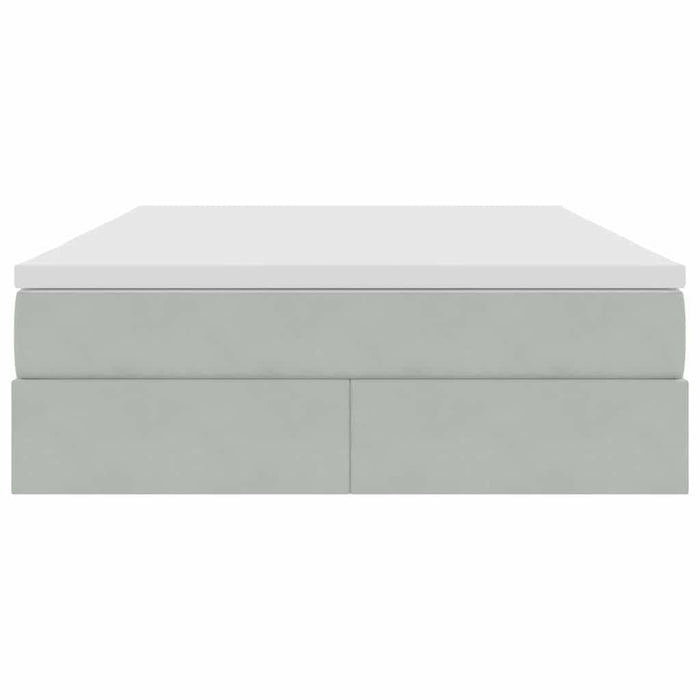 Letto con contenitore e materasso Grigio chiaro 140 x 200 cm