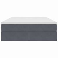 Letto con contenitore e materasso Grigio scuro 140 x 200 cm