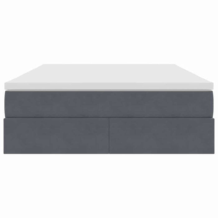 Letto con contenitore e materasso Grigio scuro 140 x 200 cm