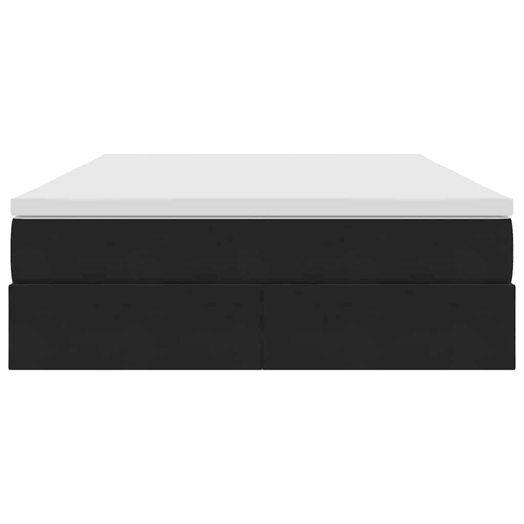 Letto con contenitore e materasso Nero 140 x 200 cm Velluto