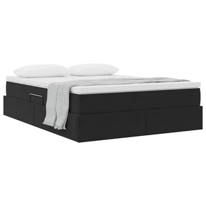 Letto con contenitore e materasso Nero 140 x 200 cm Velluto