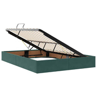 Letto con contenitore e materasso Verde Scuro 140 x 200 cm