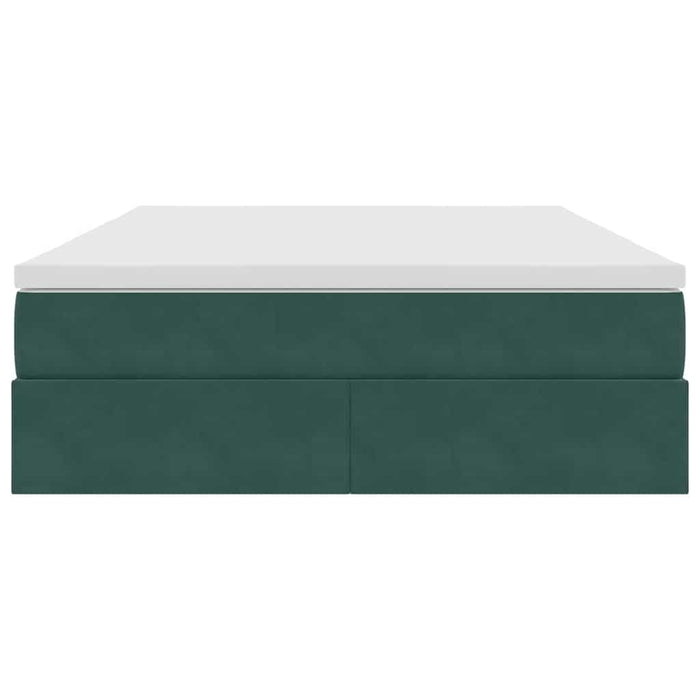 Letto con contenitore e materasso Verde Scuro 140 x 200 cm
