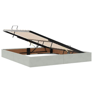 Letto con contenitore e materasso Grigio chiaro 160 x 200 cm