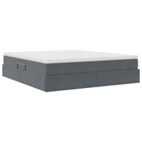 Letto con contenitore e materasso Grigio scuro 160 x 200 cm