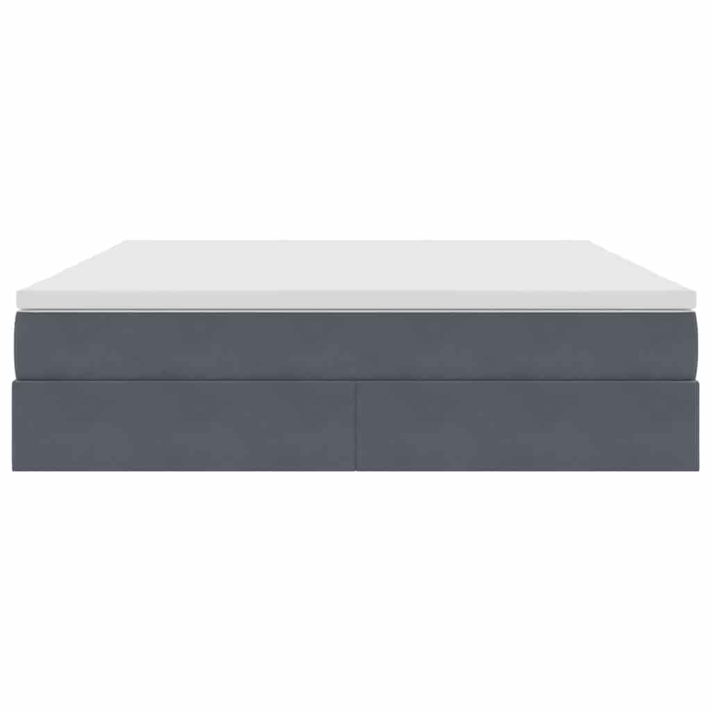 Letto con contenitore e materasso Grigio scuro 160 x 200 cm