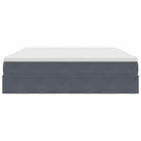 Letto con contenitore e materasso Grigio scuro 160 x 200 cm