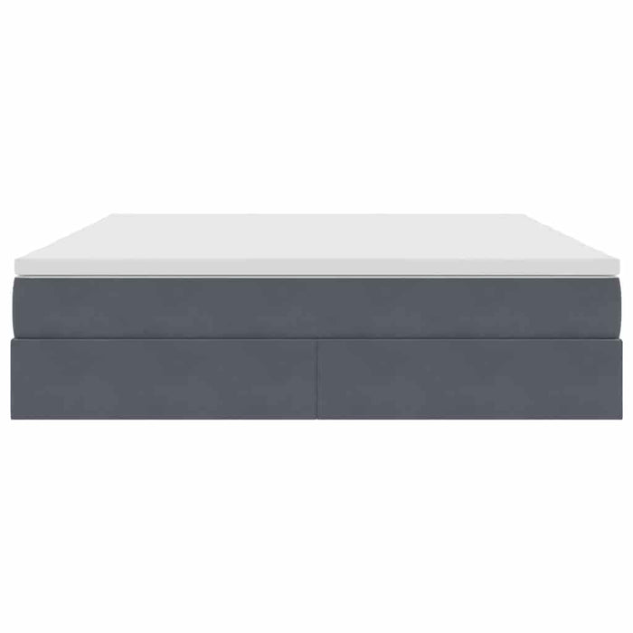 Letto con contenitore e materasso Grigio scuro 160 x 200 cm