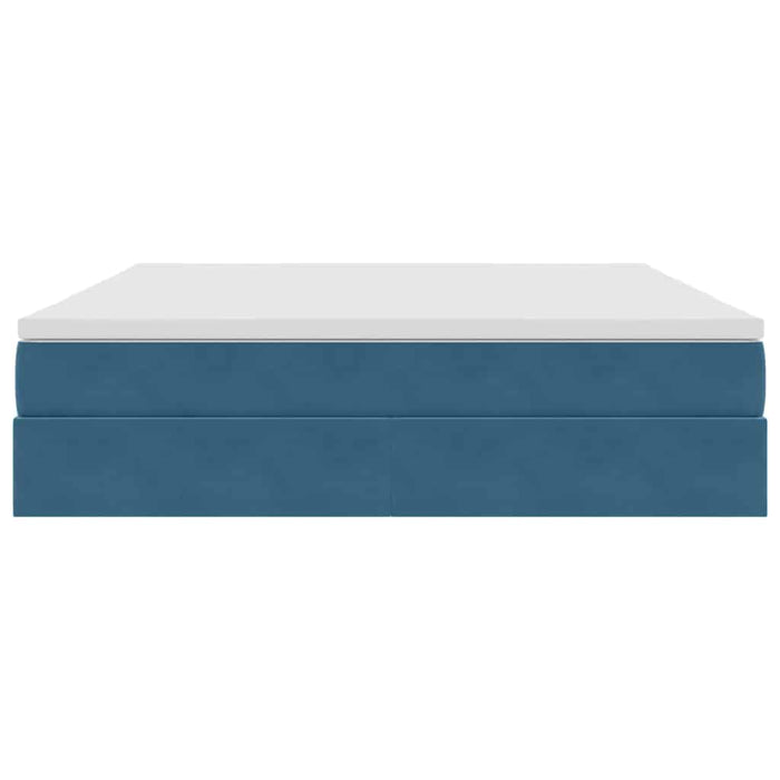Letto con contenitore e materasso Blu Scuro 160 x 200 cm