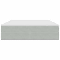 Letto con contenitore e materasso Grigio chiaro 180 x 200 cm