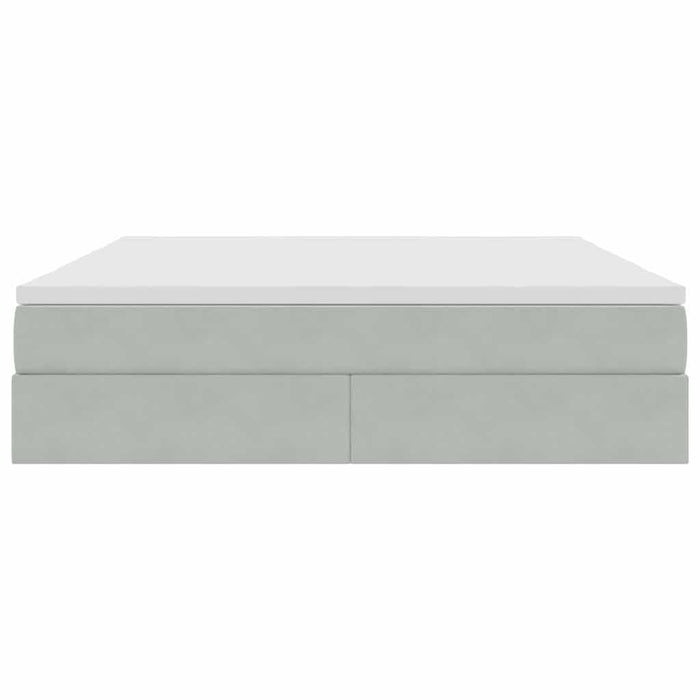 Letto con contenitore e materasso Grigio chiaro 180 x 200 cm