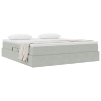 Letto con contenitore e materasso Grigio chiaro 180 x 200 cm