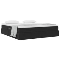 Letto con contenitore e materasso Nero 180 x 200 cm Velluto