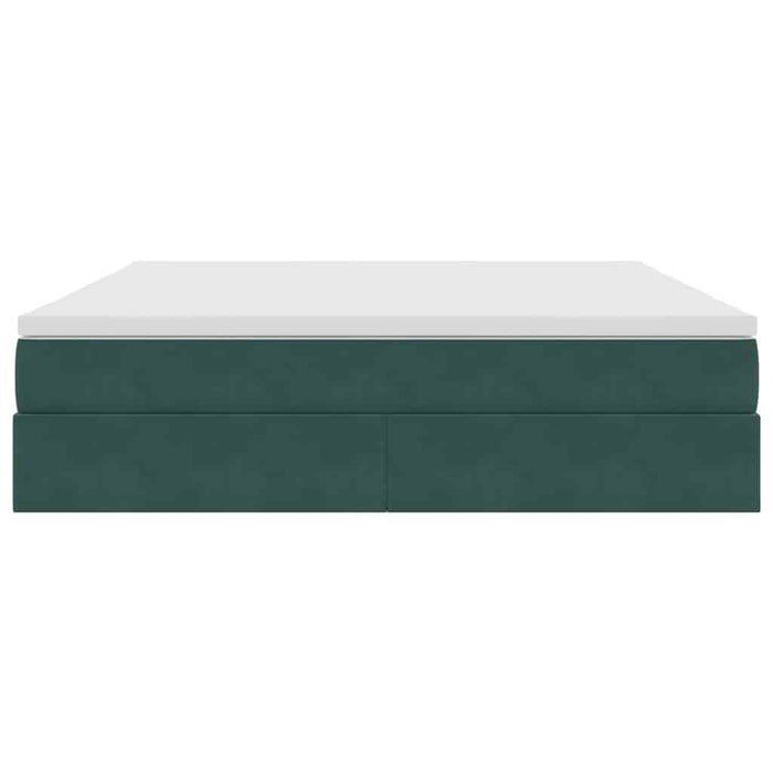 Letto con contenitore e materasso Verde Scuro 180 x 200 cm
