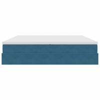 Letto con contenitore e materasso Blu Scuro 200 x 200 cm