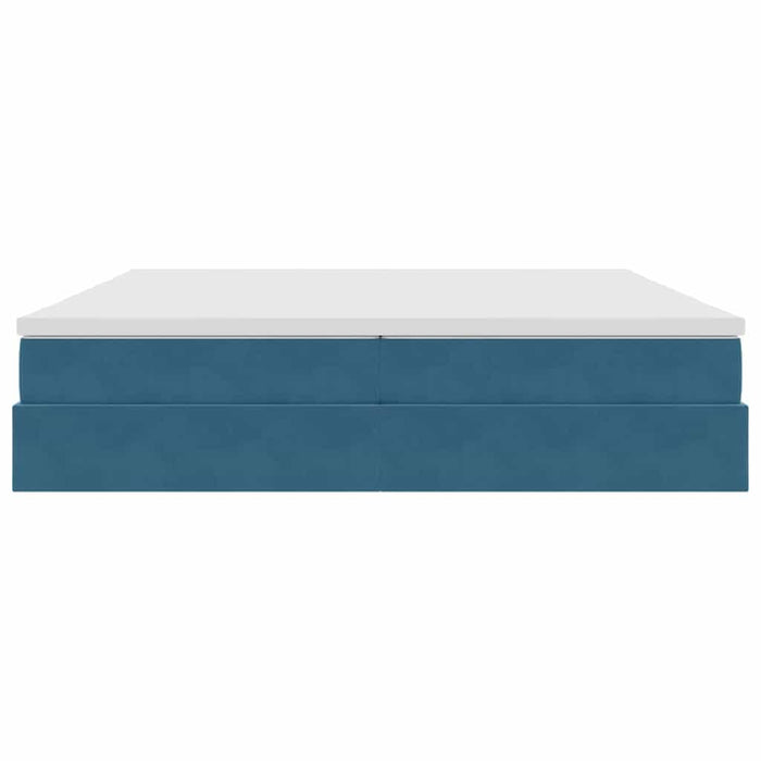 Letto con contenitore e materasso Blu Scuro 200 x 200 cm