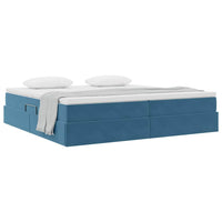 Letto con contenitore e materasso Blu Scuro 200 x 200 cm
