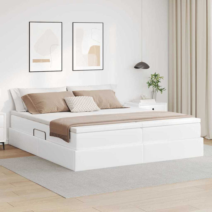 Letto con contenitore e materasso Bianco 180 x 200 cm 3370342