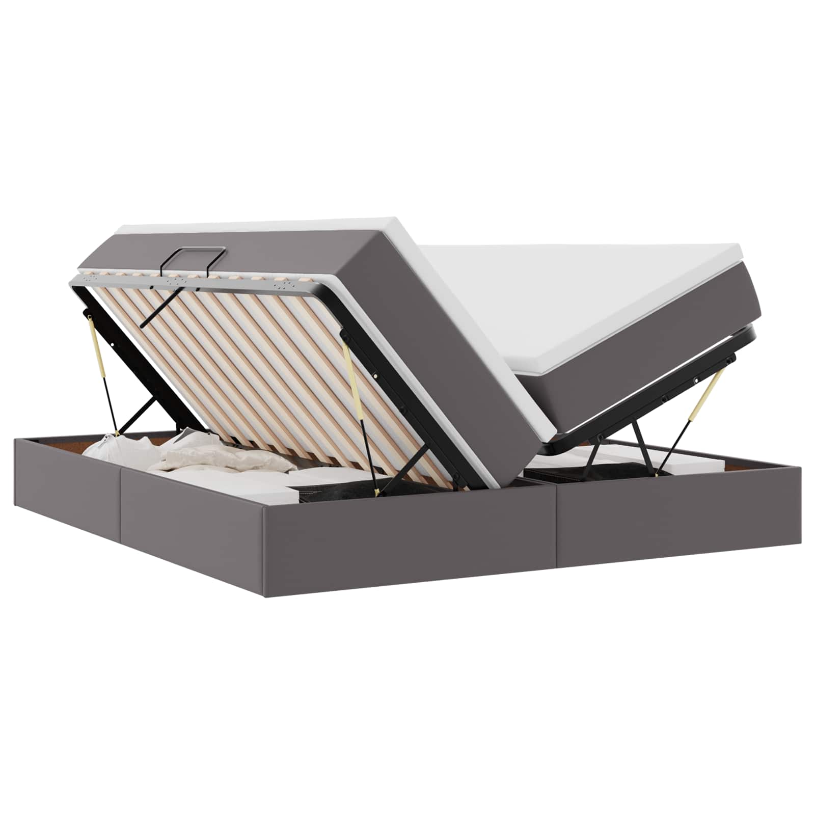 Letto con contenitore e materasso Grigio 180 x 200 cm 3370343
