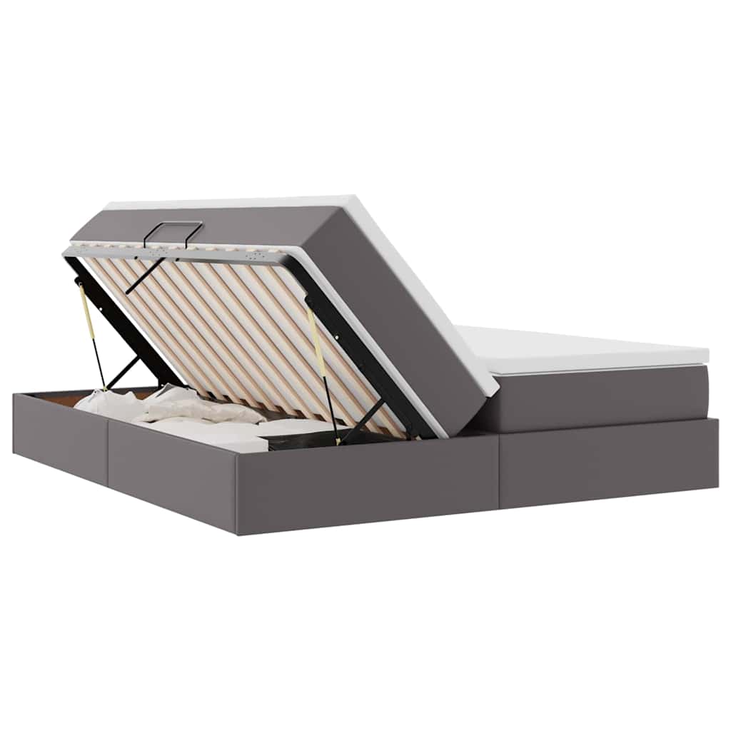 Letto con contenitore e materasso Grigio 180 x 200 cm 3370343