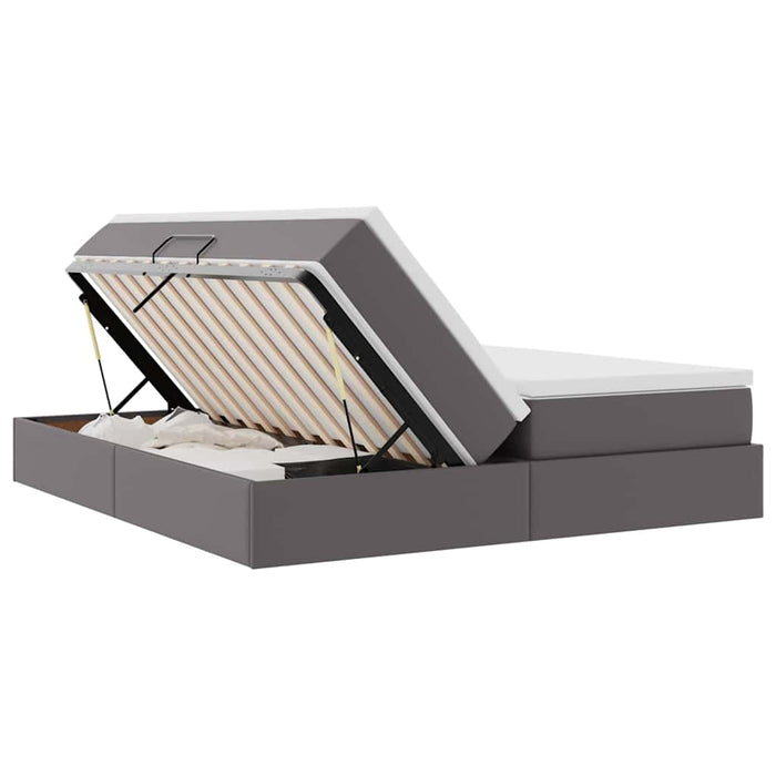 Letto con contenitore e materasso Grigio 180 x 200 cm 3370343