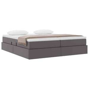 Letto con contenitore e materasso Grigio 180 x 200 cm 3370343