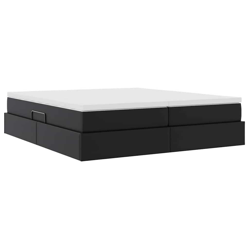 Letto con contenitore e materasso Nero 200 x 200 cm 3370345