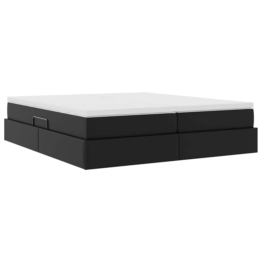 Letto con contenitore e materasso Nero 200 x 200 cm 3370345