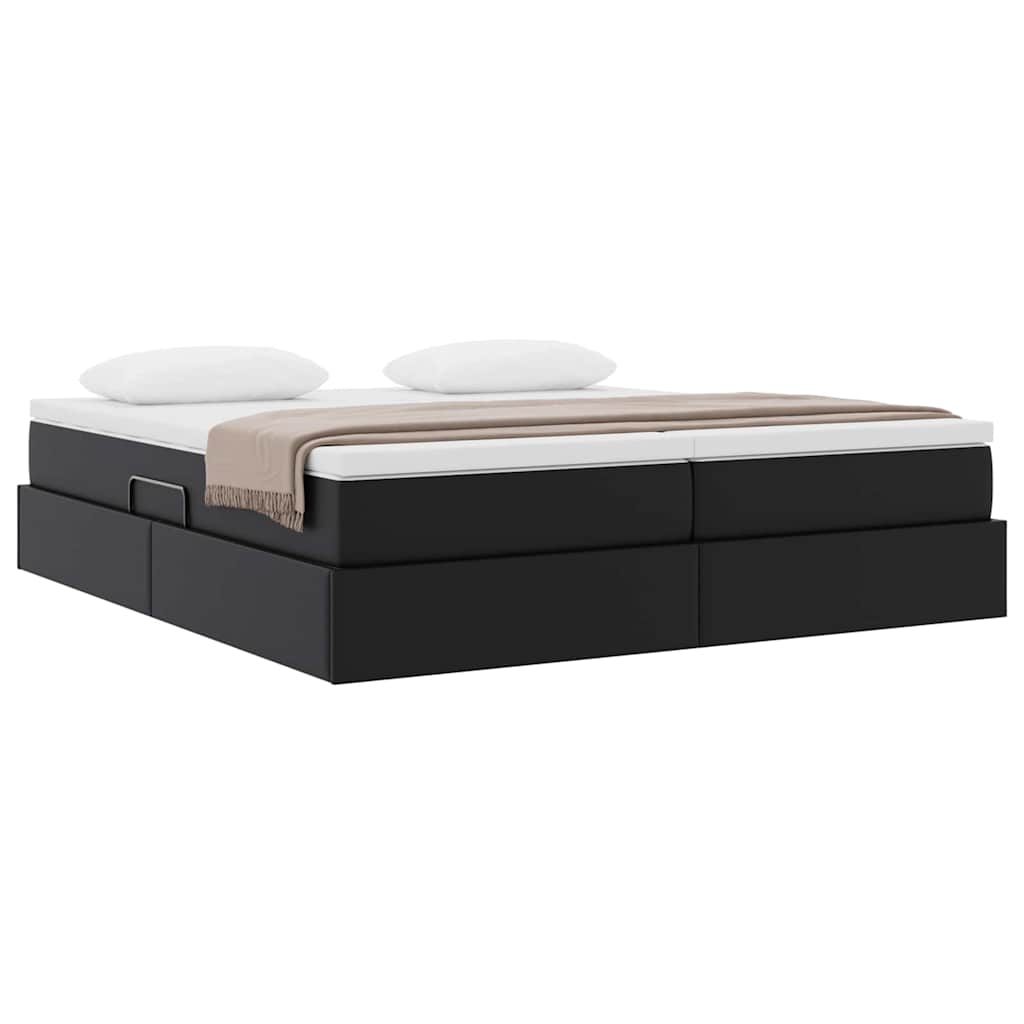 Letto con contenitore e materasso Nero 200 x 200 cm 3370345