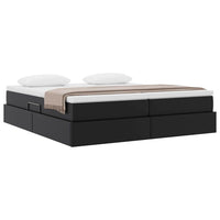 Letto con contenitore e materasso Nero 200 x 200 cm 3370345