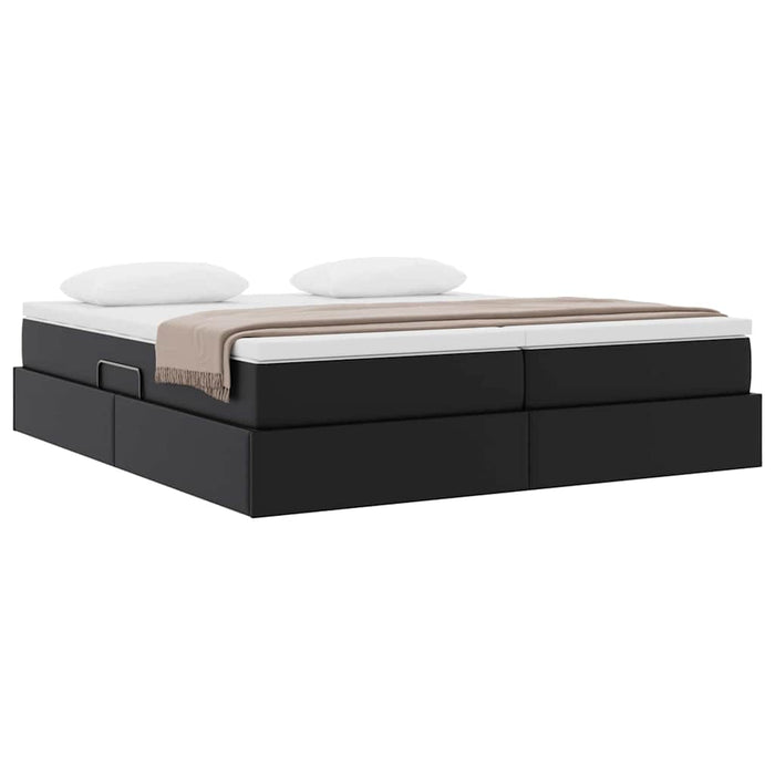 Letto con contenitore e materasso Nero 200 x 200 cm 3370345