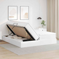 Letto con contenitore e materasso Bianco 200 x 200 cm 3370346