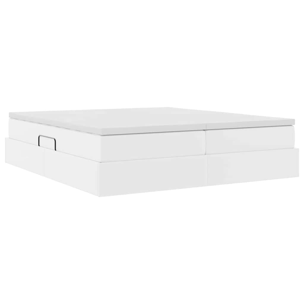 Letto con contenitore e materasso Bianco 200 x 200 cm 3370346