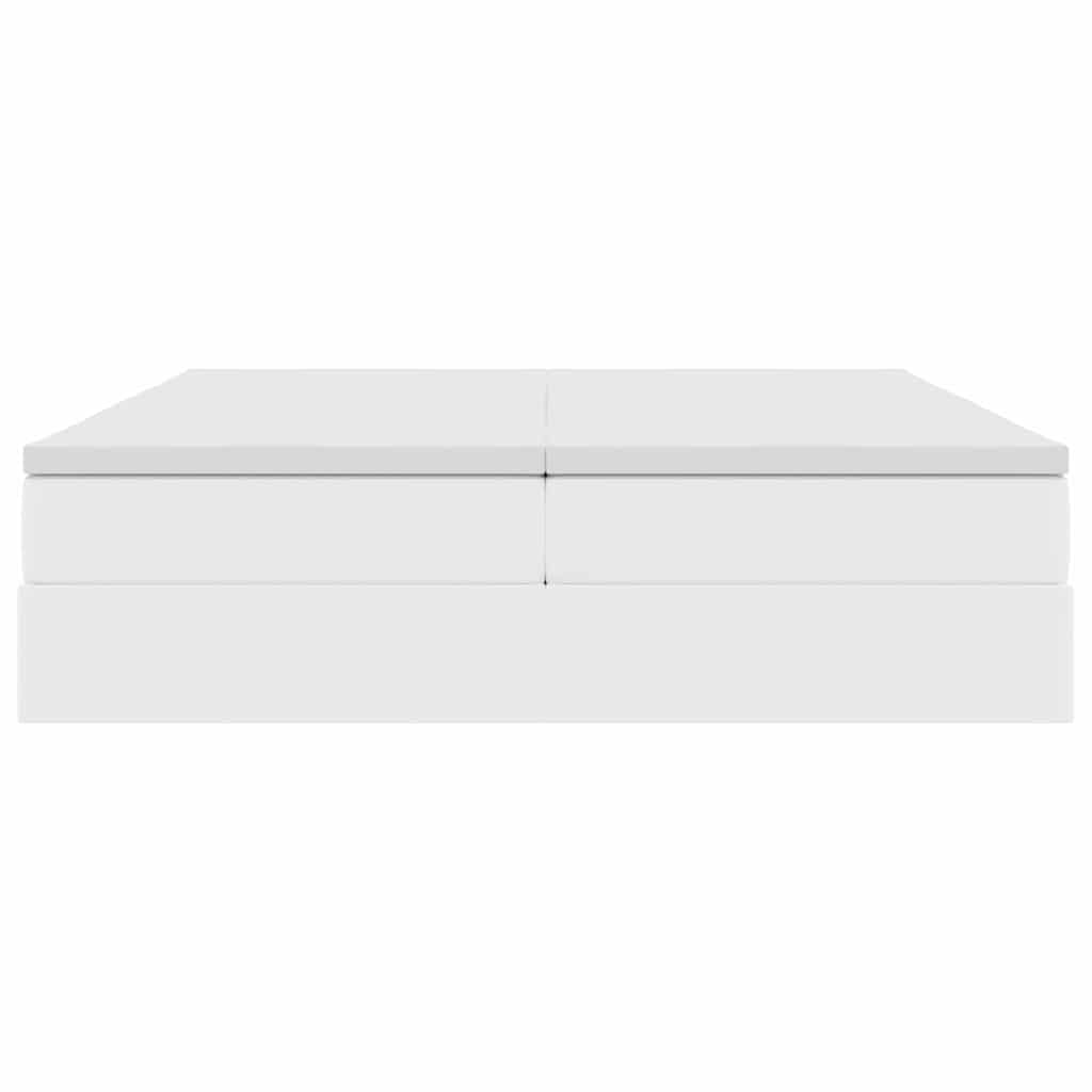 Letto con contenitore e materasso Bianco 200 x 200 cm 3370346