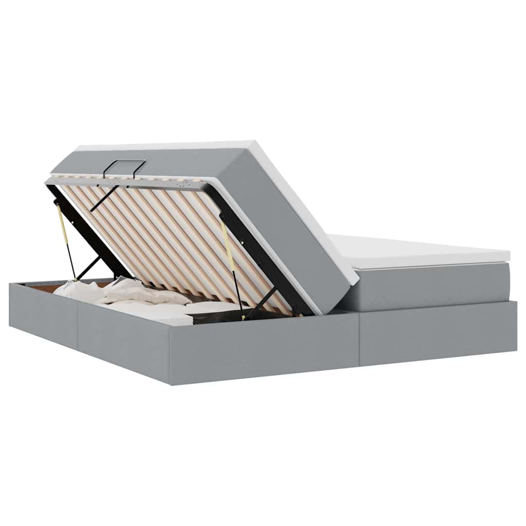 Letto con contenitore e materasso Grigio chiaro 180 x 200 cm 3370349