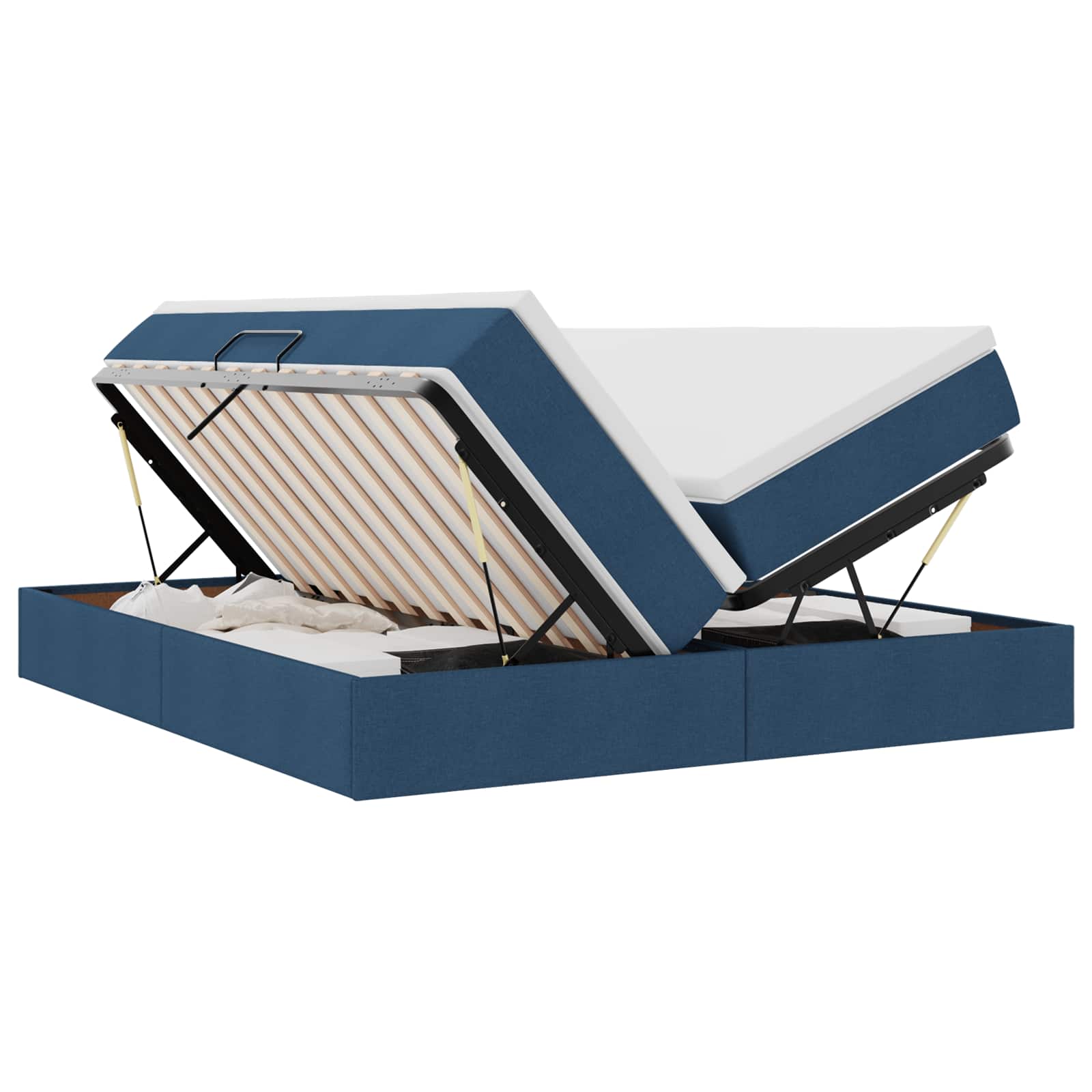 Letto con contenitore e materasso Blu 180 x 200 cm Poliestere 3370354