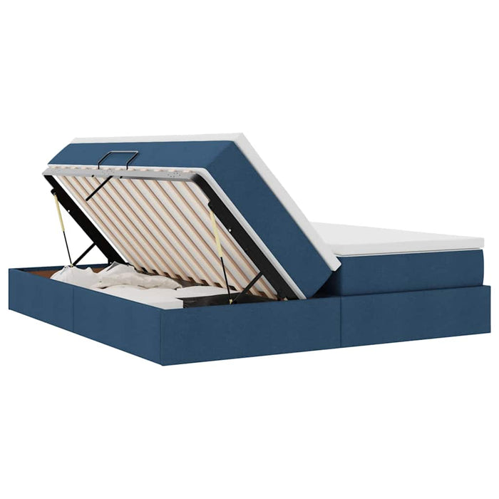 Letto con contenitore e materasso Blu 180 x 200 cm Poliestere 3370354