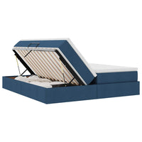 Letto con contenitore e materasso Blu 180 x 200 cm Poliestere