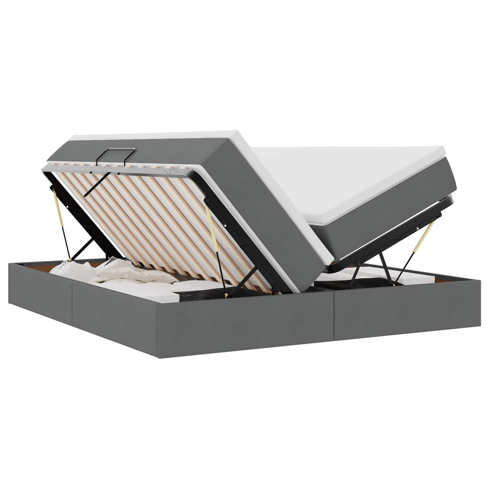 Letto con contenitore e materasso Grigio scuro 200 x 200 cm 3370356