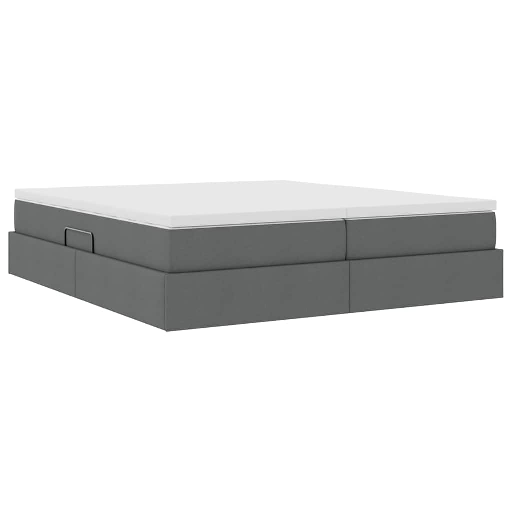 Letto con contenitore e materasso Grigio scuro 200 x 200 cm 3370356