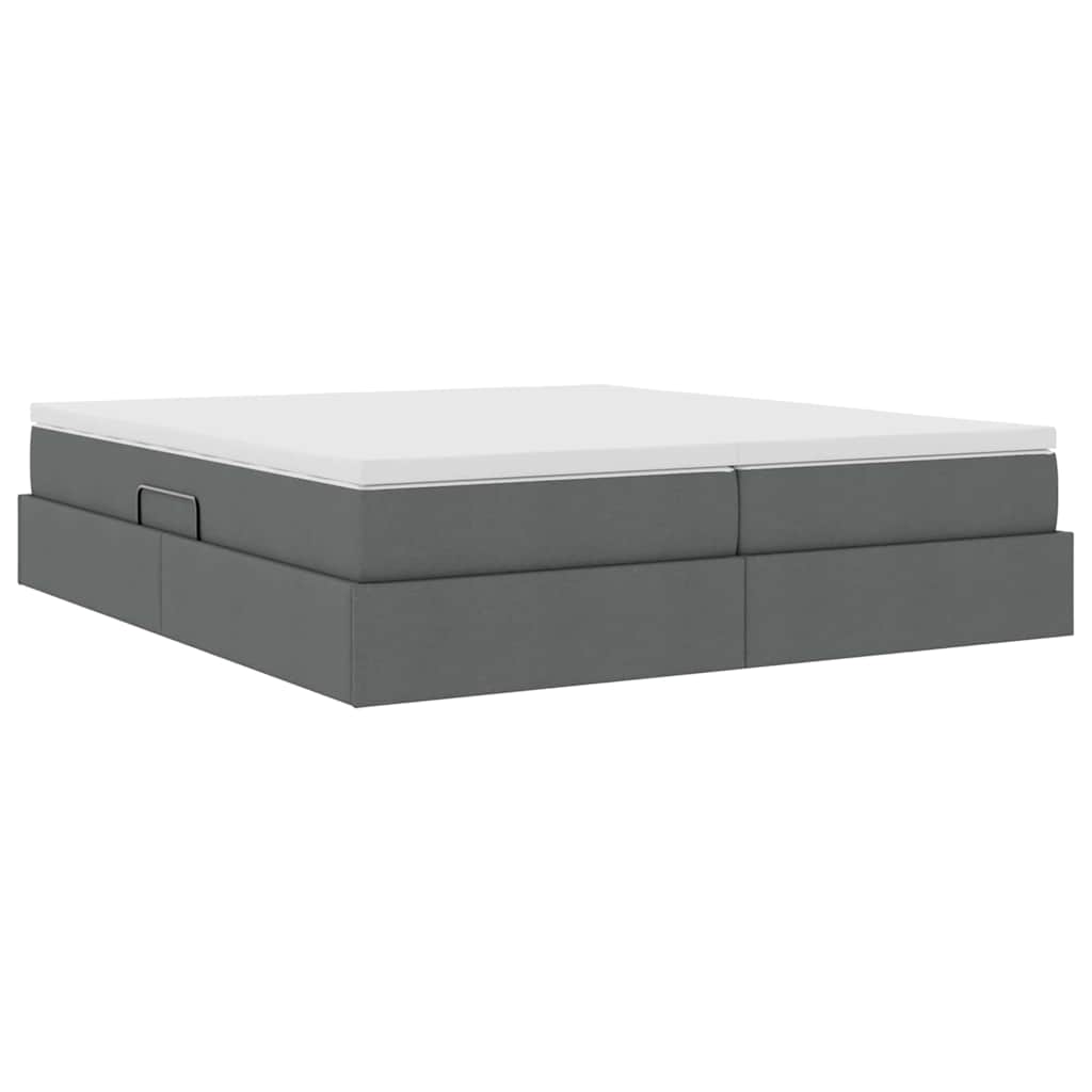Letto con contenitore e materasso Grigio scuro 200 x 200 cm 3370356