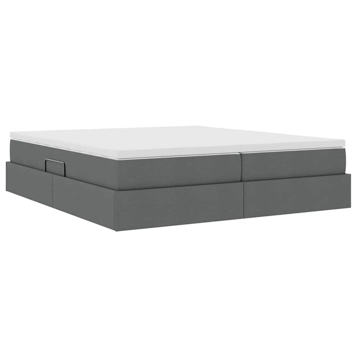 Letto con contenitore e materasso Grigio scuro 200 x 200 cm 3370356