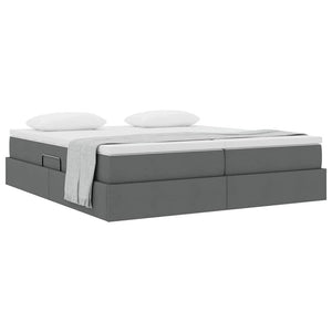 Letto con contenitore e materasso Grigio scuro 200 x 200 cm 3370356