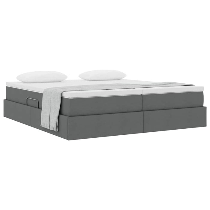 Letto con contenitore e materasso Grigio scuro 200 x 200 cm 3370356