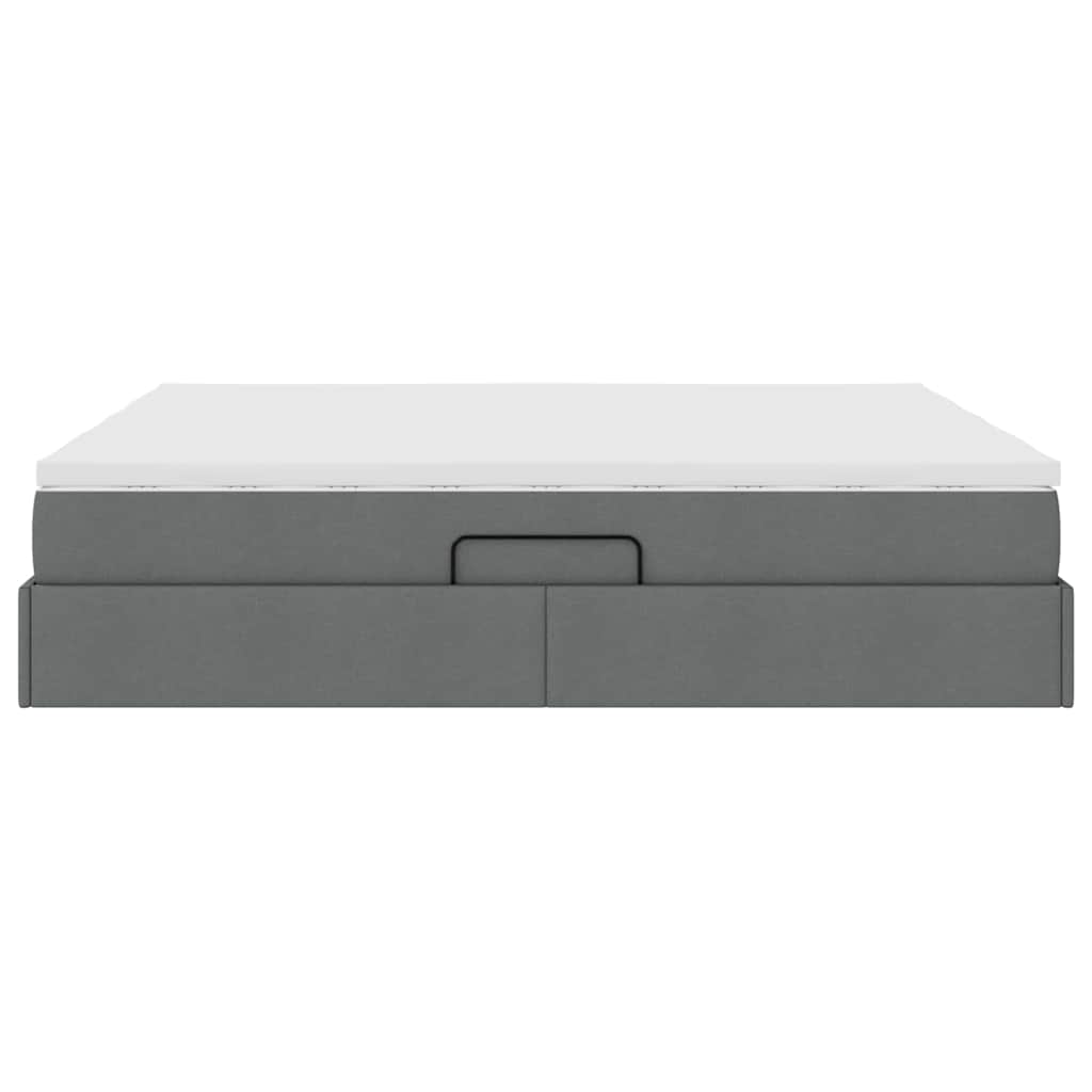 Letto con contenitore e materasso Grigio scuro 200 x 200 cm 3370356
