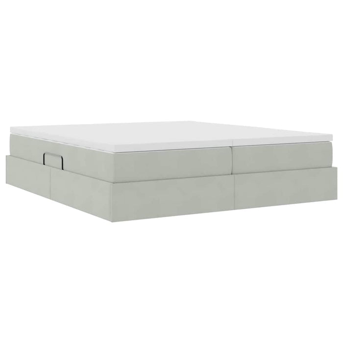 Letto con contenitore e materasso Grigio chiaro 180 x 200 cm 3370361