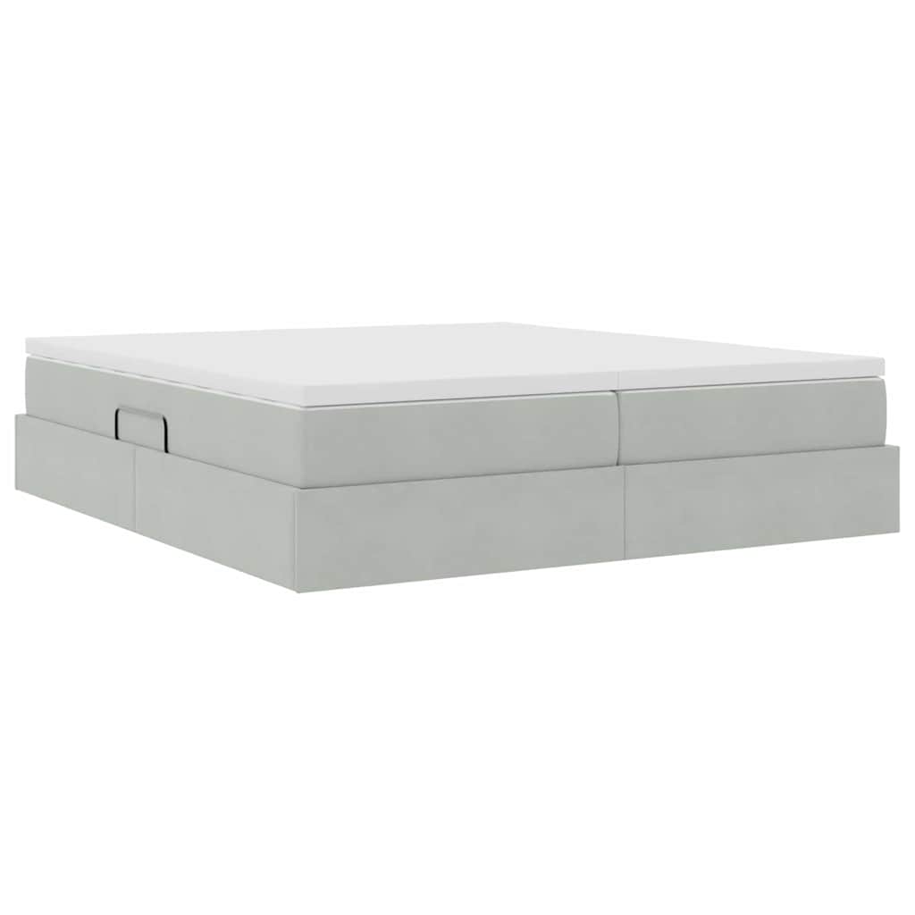 Letto con contenitore e materasso Grigio chiaro 180 x 200 cm 3370361