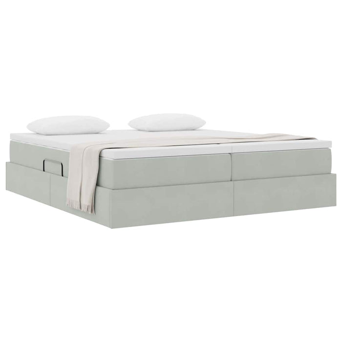 Letto con contenitore e materasso Grigio chiaro 180 x 200 cm 3370361