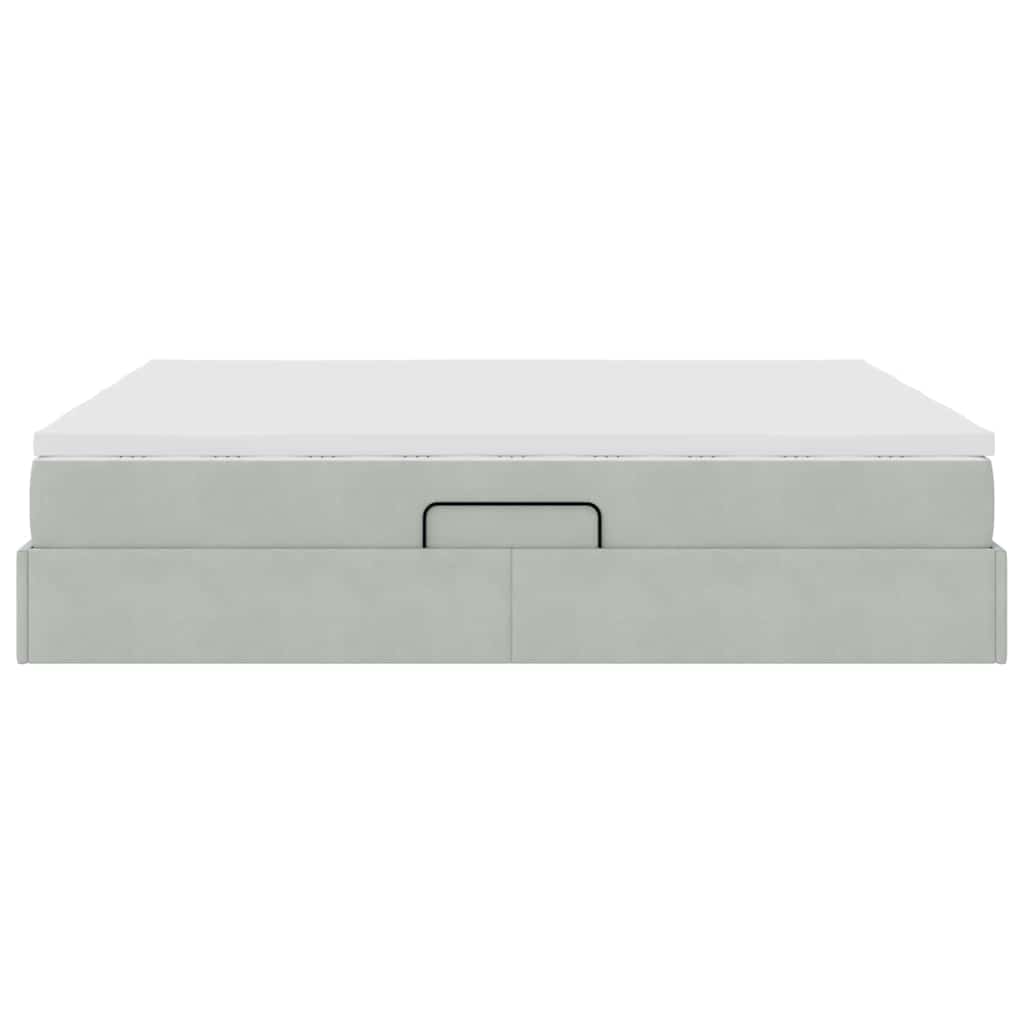 Letto con contenitore e materasso Grigio chiaro 180 x 200 cm 3370361